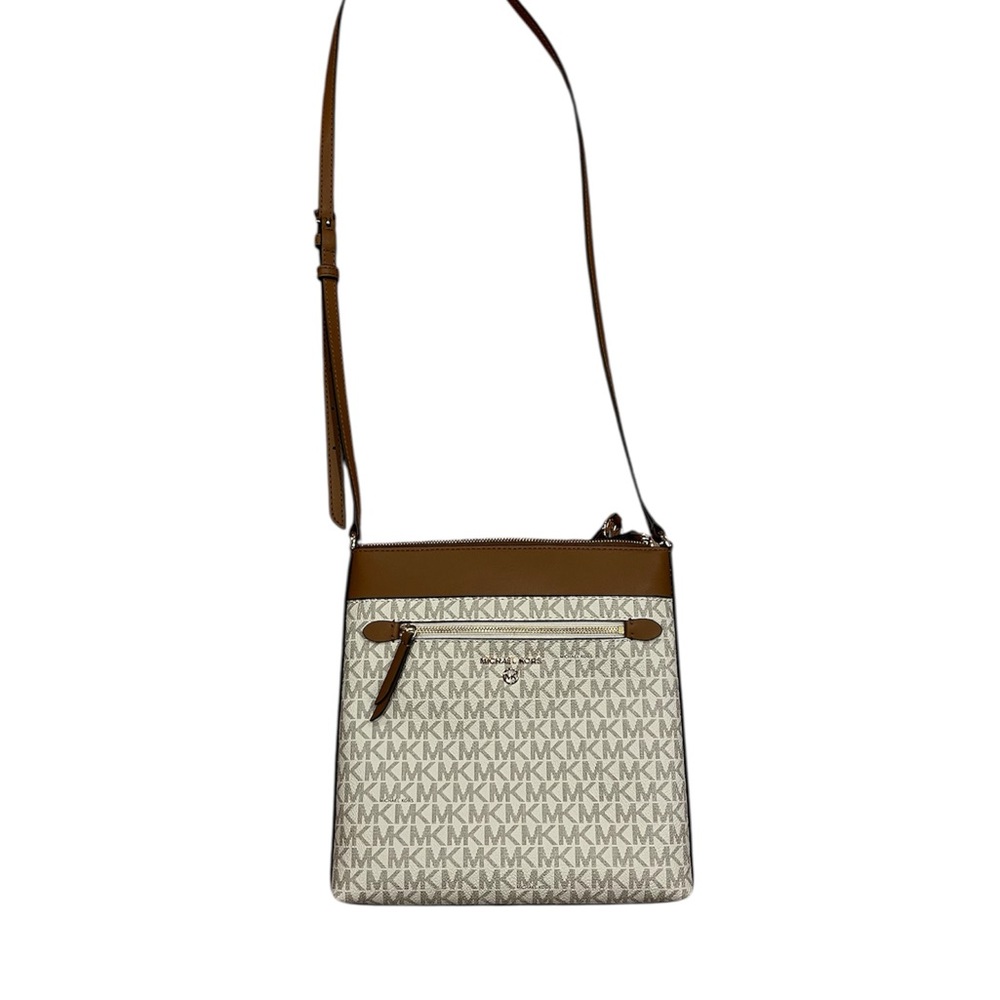 Michael Kors Tan and Cream Signature Crossbody Bag NWOT